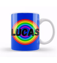 Lucas Name Custom   vintage Retro Rainbow Style Design Gift Baby Gift For Him Kupa Bardak Porselen