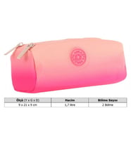 Kaukko İki Bölmeli Kız Çocuk Okul Kalem Çantası - Somon Pembe - K2711 (Çok Renkli)