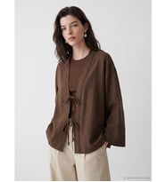 LCW Comfort Kahverengi V Yaka Kadın Kimono