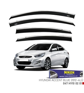 HYUNDAI ACCENT BLUE 2012- KROMLU CAM RÜZGARLIĞI 4'lü Set Niken Marka