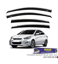 HYUNDAI ACCENT BLUE 2012- KROMLU CAM RÜZGARLIĞI 4'lü Set Niken Marka