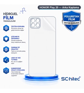 SChitec HONOR Play 20 Uyumlu Arka Yüzey Hidrojel Koruyucu Film