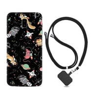 Samsung J6 Plus J7 Prime J7 Pro M20 Kılıf Boyun Askılı Silikon Planet Animals 1771