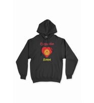 Bişkek Kırgızistan Bayraklı Kalpli Siyah Sweatshirt Hoodie