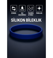 Erkek Kadın Lacivert Silikon Bileklik Sevgiliye Hediye Tahriş Yapmaz
