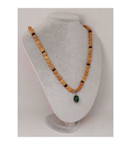 Anyolit Taşlı Rudraksha Tohum Kolye Dolama Bileklik 8mm (49702)