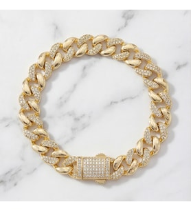 Altın Kaplama İmitasyon Zirkon Taşlı Gurmet Bileklik BLK-1226 (Gold)