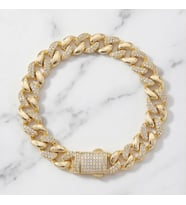 Altın Kaplama İmitasyon Zirkon Taşlı Gurmet Bileklik BLK-1226 (Gold)