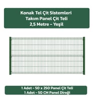 KONAK TEL ÇİT SİSTEMLERİ 1 ADET PANEL ÇİT TAKIM 50X250 CM (Yeşil)
