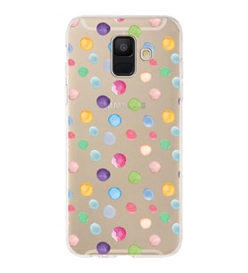 PrintiFy Samsung Galaxy A6 Plus 2018 ile Uyumlu 1mm Slim Fit Water Color 6 Baskılı Şeffaf  Kılıf
