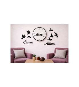 Duvar saati 40 cm kuş temalı 8 adettir no 104