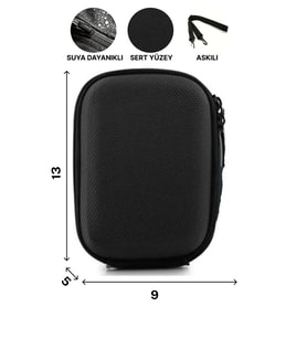 BETIC Hard Disk Taşıma Çantası, 2,5", Sert Yüzey, Siyah