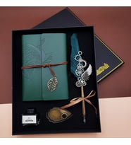 Mürekkepli Divit Kalem Ve Defter Set Yeşil