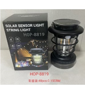 Powermaster HOP-8819 Solar Güneş Panelli Sensörlü Kamp Lambası (Filament + SMD + RGB Şerit)