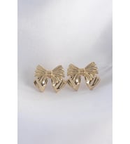 Pirinç Gold Renk Fiyonk Küpe 5886