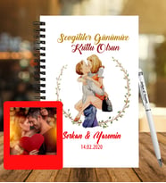 Sevgililer Gününe Özel Ahşap Defter Kalem &  Instagram Çerçeve Hediye Seti 25