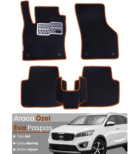 KİA SORENTO 5 KİŞİLİK (2015-2021) Uyumlu EVA Paspas Tam Set–Araca Özel,Kolay Montaj,Su Geçirmez