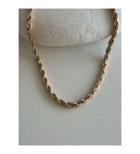 GOLD RENK BURGU ÇELİK KOLYE 45 CM ACR6419