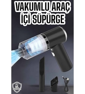Üflemeli Güçlü Vakumlu Ev Ofis Araç Süpürgesi El Süpürgesi Şarjlı