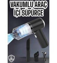 Üflemeli Güçlü Vakumlu Ev Ofis Araç Süpürgesi El Süpürgesi Şarjlı