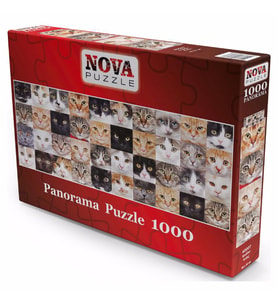 Nova Puzzle 1000 Parça Sevimli Kediler Kolajı Panorama Puzzle