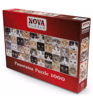 Nova Puzzle 1000 Parça Sevimli Kediler Kolajı Panorama Puzzle