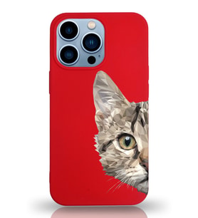 Apple iPhone 13 Pro Uyumlu Lansman Kılıf Catface Tasarımlı Altı Kapalı İçi Kadife Kaplı  Kapak (Şeffaf)