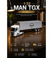 MAN TGX 1:32 Ölçek Die-Cast Metal Dorseli Tır 49 cm Büyük Boy Maket