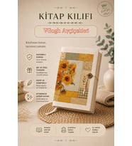 Patchwork Ayçiçekleri (Sunflowers) Kitap Kılıfı Dijital Baskılı Kumaş A5 Roman Kılıfı Van Gogh Claude Monet