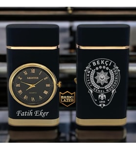 Hemen Kargo İsme Özel Bekçi Logolu Turbo Jet Saatli Çakmak - Kutulu ve Hediye Paketinde