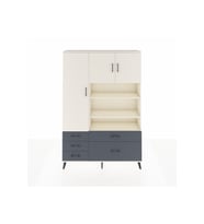 Arges Dolap 9 Raflı 5 Çekmeceli 3 Kapaklı 132x30x195 Aytaşı-Aytaşı/Antrasit