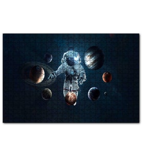 Cakapuzzle Uzay Astronot 7 Gezegen Görseli 120 Parça Puzzle Yapboz MDF (Ahşap)
