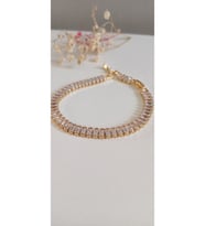 ÇELİK BİLEKLİK SU YOLU BAGET TAŞLI 316L KARARMAZ RENK ATMAZ 16 CM ANTİ ALERJİK