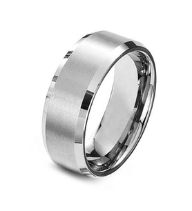 Chavin Orta Kısmı Mat 8 mm Gri Çelik Unisex Yüzük es82