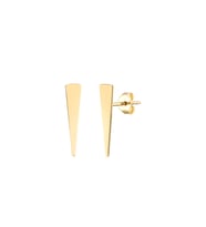 MOOM MÜCEVHERAT Kadın 14 Ayar Altın Küpe Minimalist Plaka Vidalı Altın Küpe 18 mm