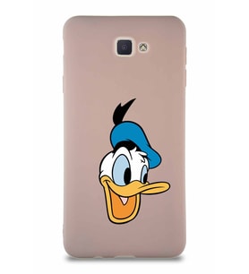 Samsung Galaxy J7 Prime 2 Soft Premier Kapak Donald Duck-A Tasarımlı Silikon Kılıf - Pudra (Şeffaf)