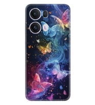 Oppo Reno 13F Kılıf Boutique Baskılı Resimli Neon Kelebekler Pcode -092