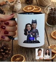 Kişiye Özel Karikatürlü Süper Kahraman Çift Sevgililer Kupa Bardak Sevgililer Günü Hediyesi