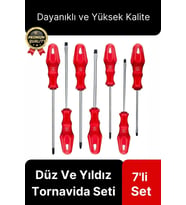 Üstün Kalite Dayanıklı Pratik Ergonomik Vidalama Tamir Tamirat Düz Ve Yıldız 7 Parça Tornavida Seti