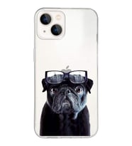 PrintiFy Apple  iPhone 13 Mini ile Uyumlu 1mm Slim Fit Köpek 3 050f Baskılı Şeffaf  Kılıf