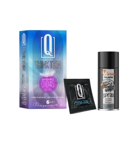 Q Think Thin 6'Lı Prezervatif + Megaw Sprey