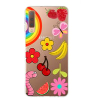 PrintiFy Samsung Galaxy A7 2018 ile Uyumlu 1mm Slim Fit Water Color 5 Baskılı Şeffaf  Kılıf