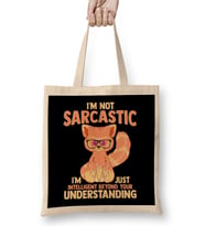 I m Not Sarcastic Just Intelligent Cute Red Panda Bez Çanta Uzun Saplı