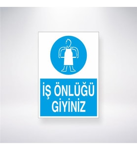 İş Önlüğü Giyiniz 21x28 Arkası Yapışkanlı Levha