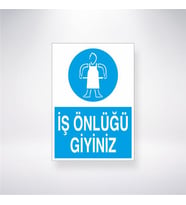 İş Önlüğü Giyiniz 21x28 Arkası Yapışkanlı Levha