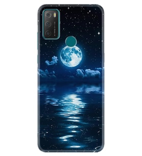 TCL 20E Kılıf Resimli Silikon Kılıf Night Moon 1133