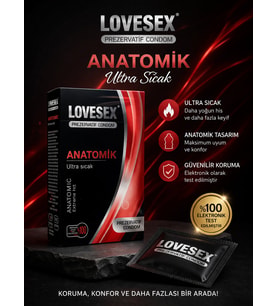 Lovesex Anatomik Prezervatif Sıcak Etkili Kondom Yüksek Hassasiyet Koruma 1 Adet