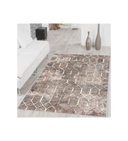 Rovigo Home Dijital Baskı Yıkanabilir Kaymaz Taban Salon Halısı RVG1513-SD239 80x150 cm (Kahverengi)