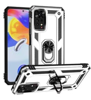 Xiaomi Redmi Note 11 PRO 5G Kılıf Yüzüklü Standlı Korumalı Kapak (Gri)