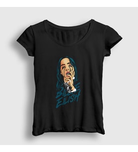 Presmono Kadın Siyah Over Billie Eilish T-Shirt 154553tt